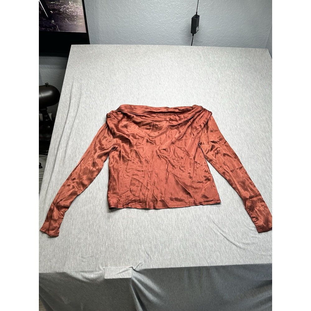 Minkpink Mallory Satin Top Rust‎ Size XS
